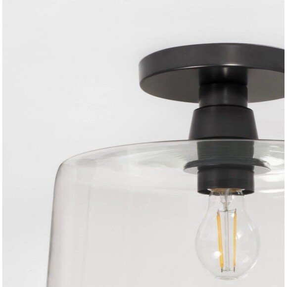 Threshold Black Semi FlushMount Ceiling Light w Clear Glass By Studio McGee NEW - Picture 4 of 5